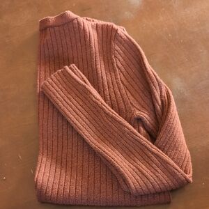 a new day Rust Ribbed Cardigan Sweater